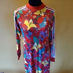 Adidas Floral Red Midi Dress